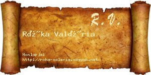 Róka Valéria névjegykártya
